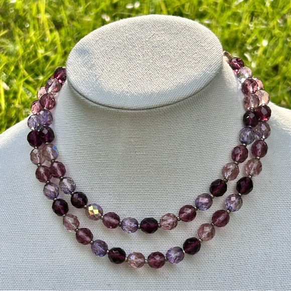 Joan Rivers Faceted Glass Aurora Borealis Beaded 32" Necklace Vintage - Picture 5 of 9